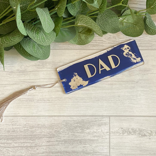 Hand Painted Acrylic Bookmark - 'Dad' - Gift For Dad