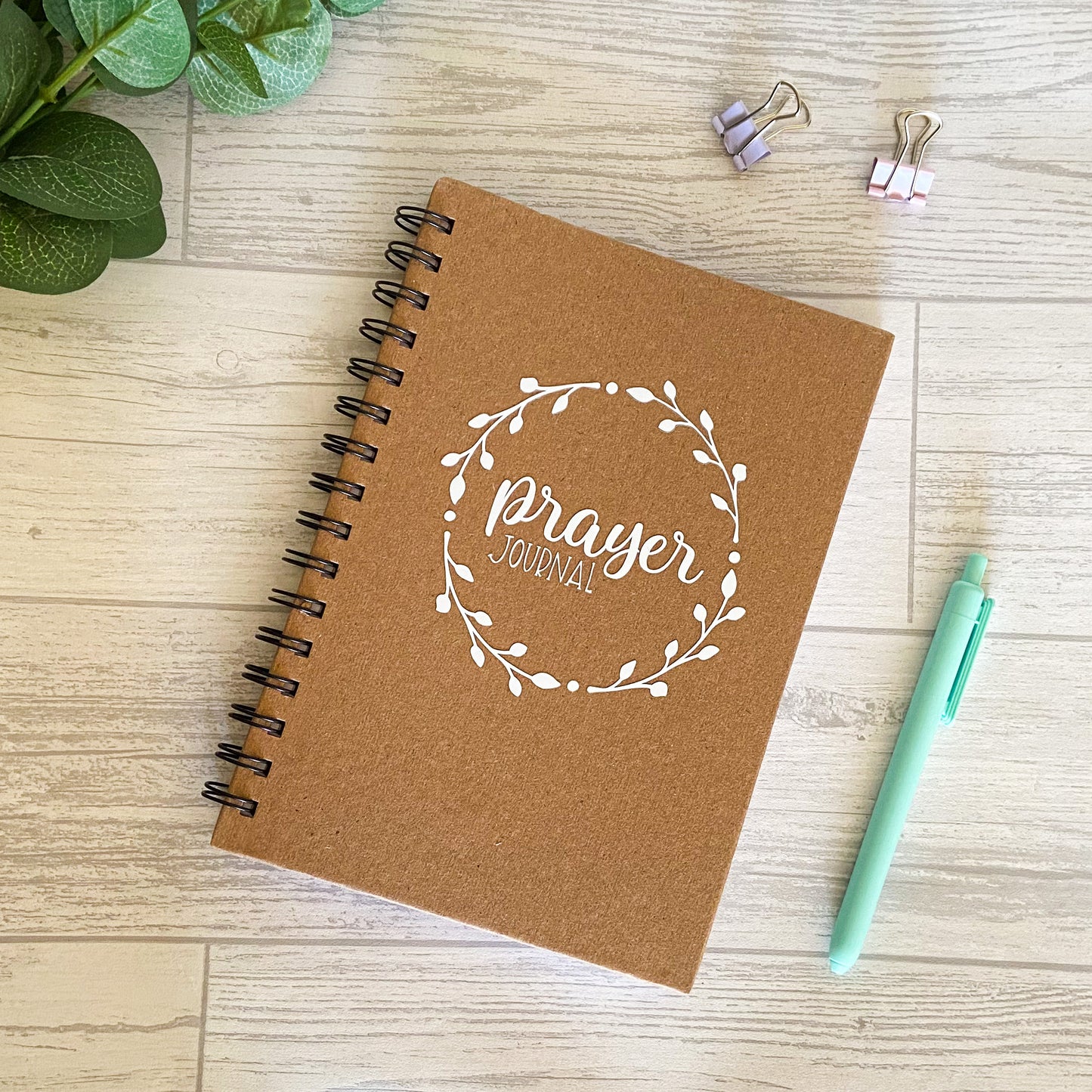 Prayer Journal Kraft Spiral Bound Notebook A5