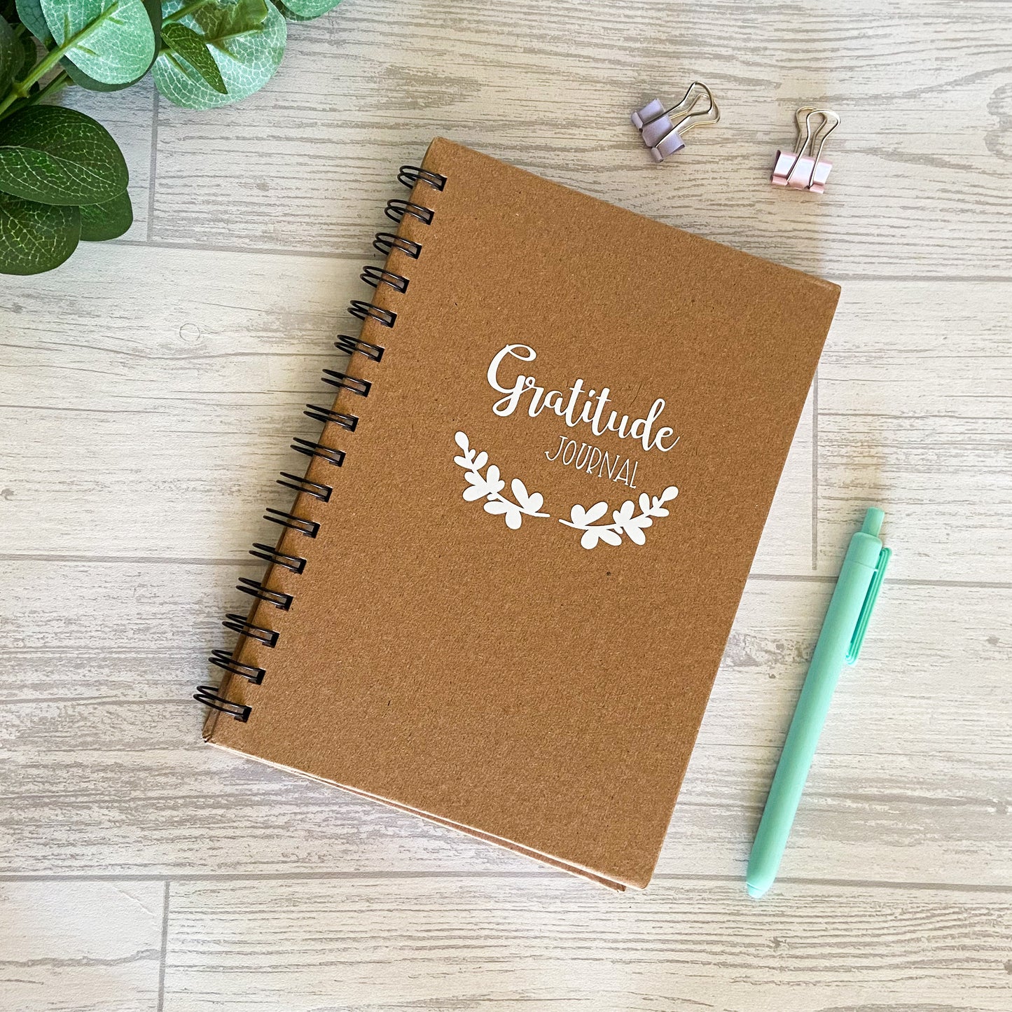 Gratitude Journal Kraft Spiral Bound Notebook A5